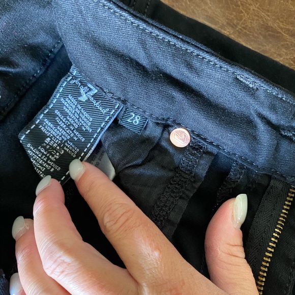NWOT 7 for all mankind black denim sequin stripe - Picture 2 of 4